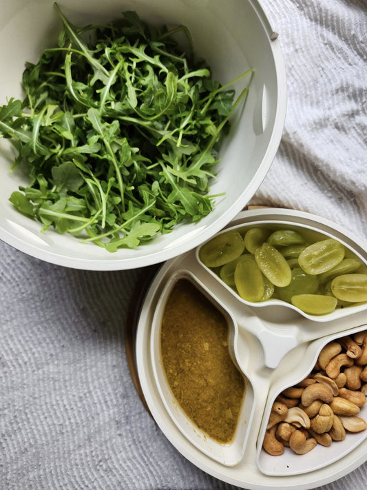 Arugula and Cashew Salad Recipe for Work Lunch | Salad on the Go - Lotus Bowl
